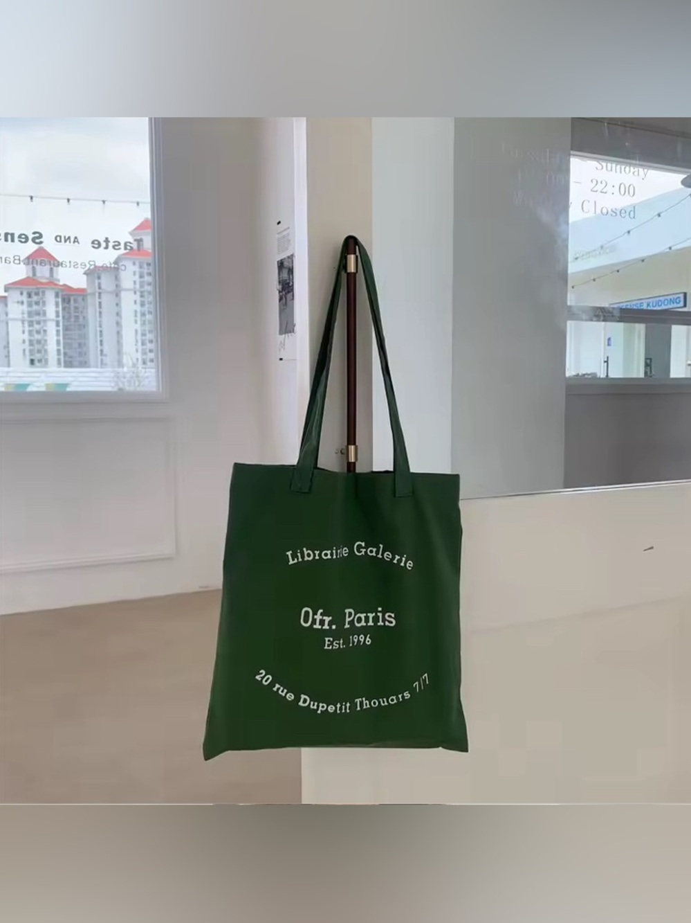 Korean Vintage Graphic Letters Canvas Tote Bag